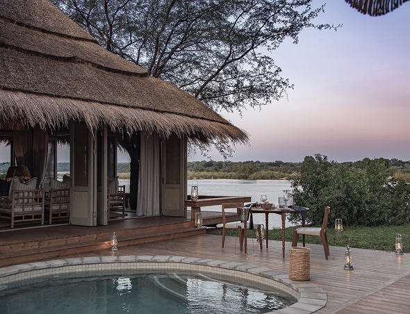 Частные виллы Mpala Jena: уединенное место на берегу реки над водопадом Виктория